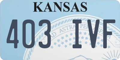 KS license plate 403IVF