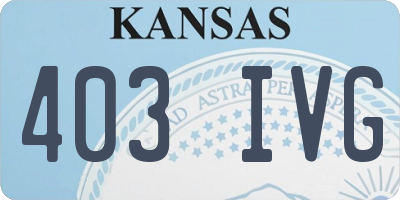KS license plate 403IVG