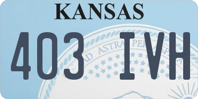 KS license plate 403IVH