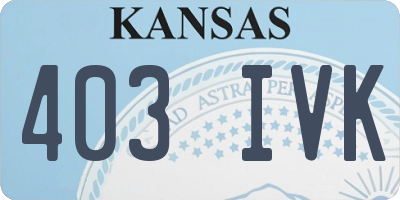 KS license plate 403IVK