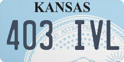 KS license plate 403IVL