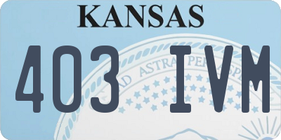 KS license plate 403IVM