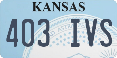 KS license plate 403IVS