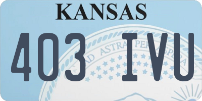 KS license plate 403IVU