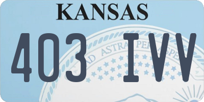 KS license plate 403IVV