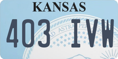 KS license plate 403IVW