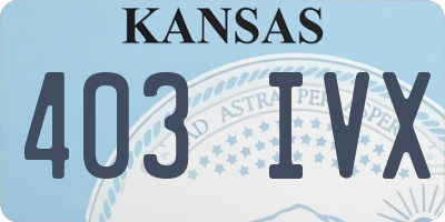 KS license plate 403IVX