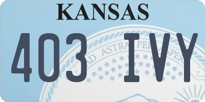 KS license plate 403IVY
