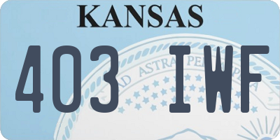 KS license plate 403IWF