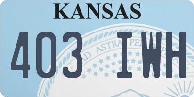 KS license plate 403IWH