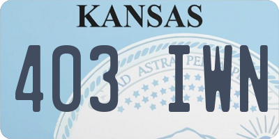 KS license plate 403IWN