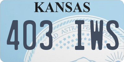 KS license plate 403IWS