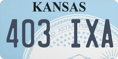 KS license plate 403IXA
