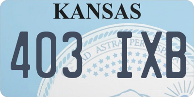 KS license plate 403IXB