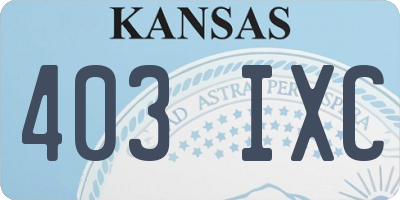 KS license plate 403IXC