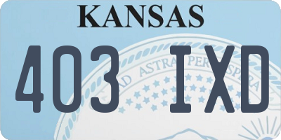 KS license plate 403IXD