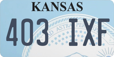 KS license plate 403IXF