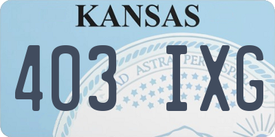 KS license plate 403IXG