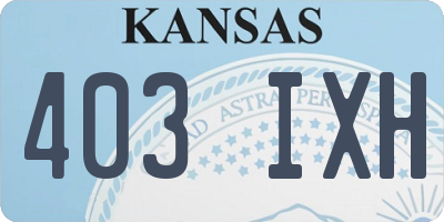 KS license plate 403IXH