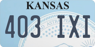 KS license plate 403IXI