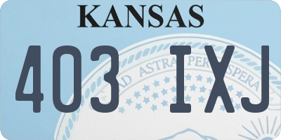 KS license plate 403IXJ