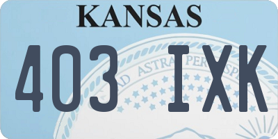 KS license plate 403IXK