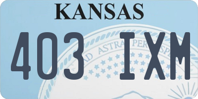 KS license plate 403IXM