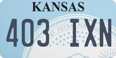 KS license plate 403IXN