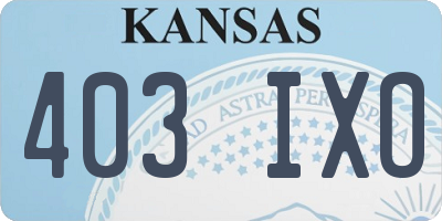 KS license plate 403IXO