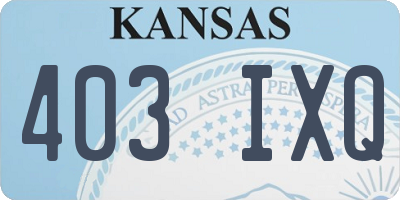KS license plate 403IXQ