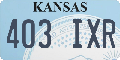 KS license plate 403IXR