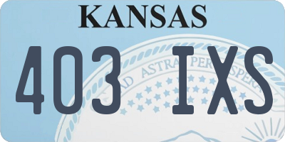 KS license plate 403IXS