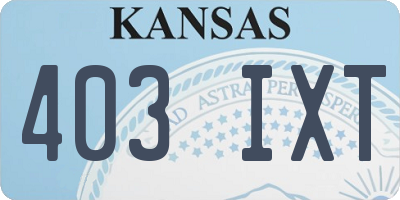 KS license plate 403IXT