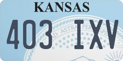 KS license plate 403IXV