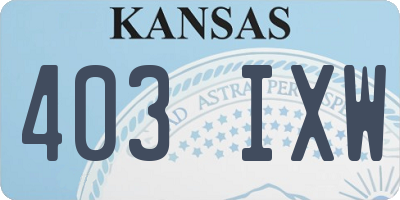 KS license plate 403IXW