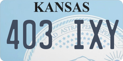 KS license plate 403IXY
