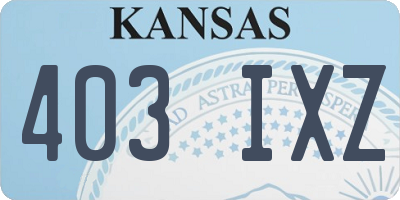KS license plate 403IXZ