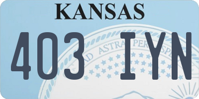 KS license plate 403IYN