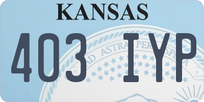 KS license plate 403IYP
