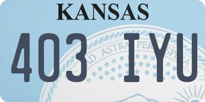 KS license plate 403IYU