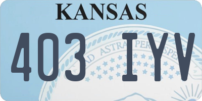 KS license plate 403IYV