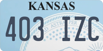 KS license plate 403IZC