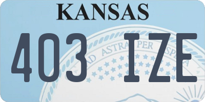 KS license plate 403IZE