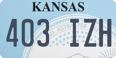 KS license plate 403IZH
