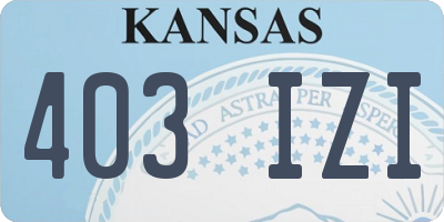 KS license plate 403IZI
