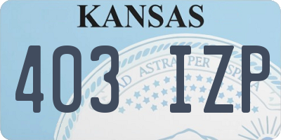 KS license plate 403IZP