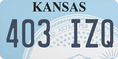 KS license plate 403IZQ