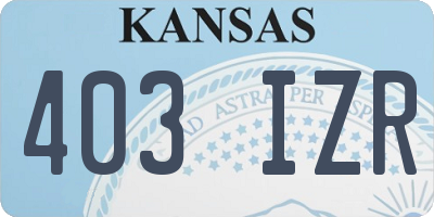 KS license plate 403IZR