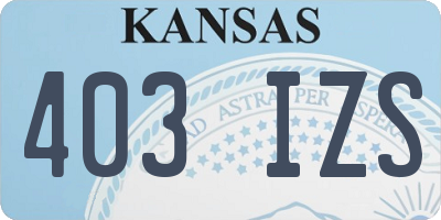 KS license plate 403IZS
