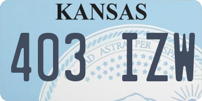 KS license plate 403IZW